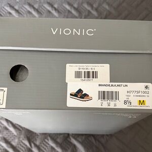 Vionic Black Linen Sandals